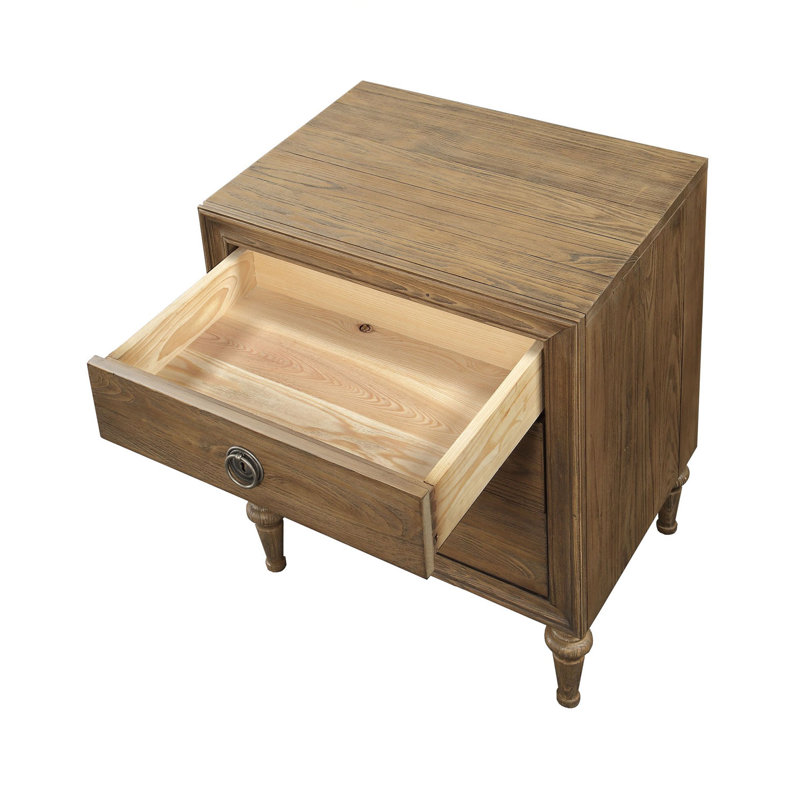 Table de chevet 3 tiroirs en chêne récupéré