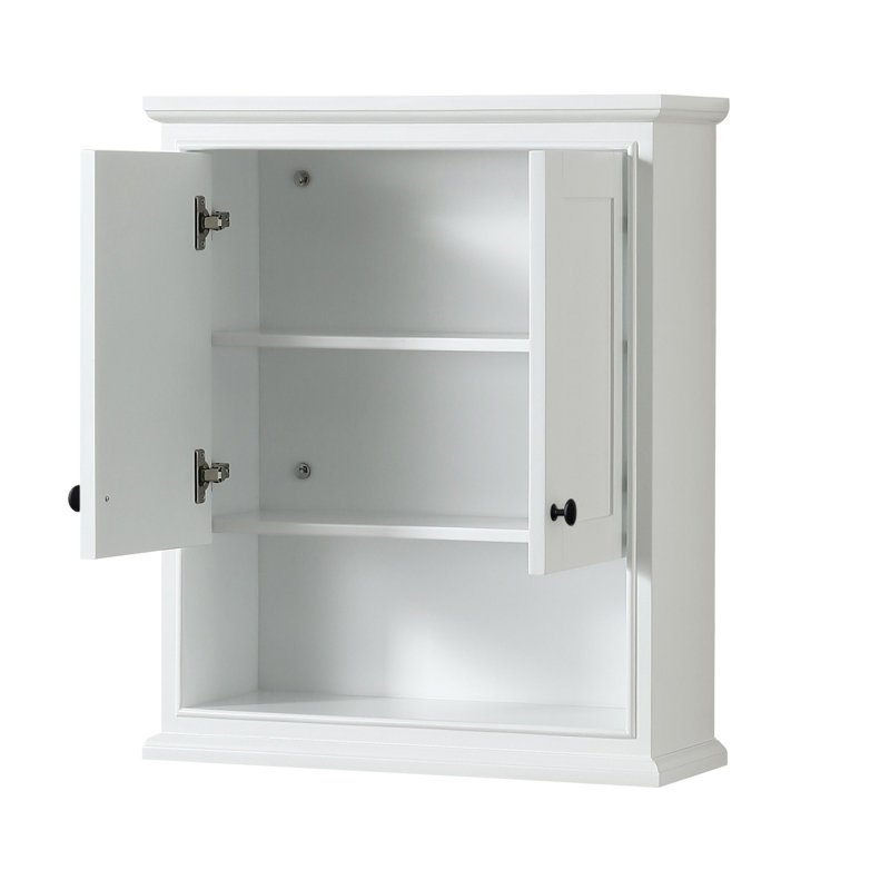 Deborah Bathroom Storage, White/Matte Black Trim