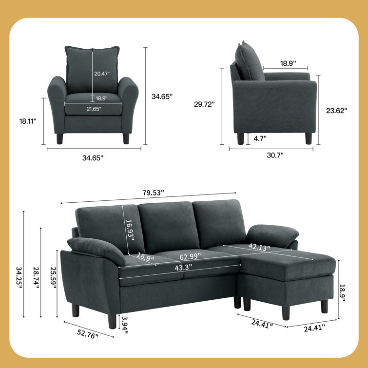 Juliani 3 - Piece Living Room Set