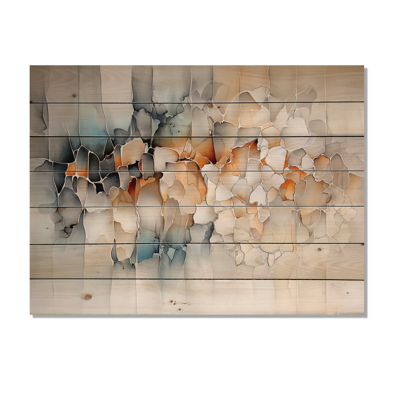 Blue Botanical Exploration II - Décoration murale en bois botanique sur bois de pin naturel, H 10 po x l 20 po x P 0,78 po