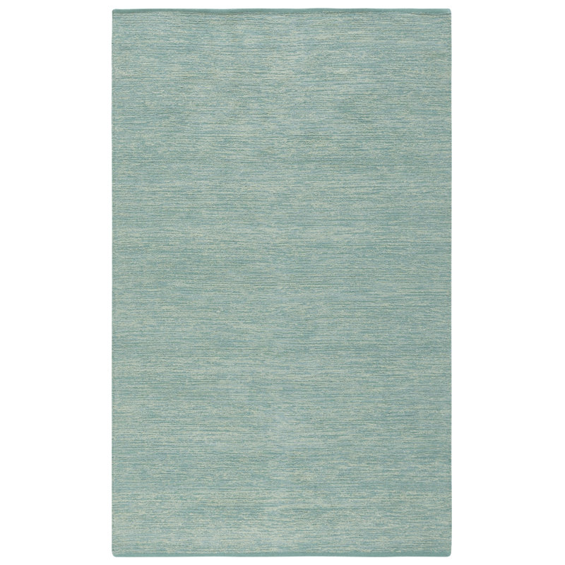 Tapis vert en coton recyclé et viscose Quinte, Rectangle 5 pi x 8 pi
