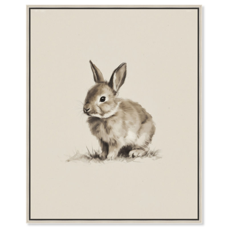 «Vellum Bunny I», reproduction d'art sur toile encadrée par Art Remedy, cadre argenté, 16 x 20, 17"H x 21"W, Silver Frame