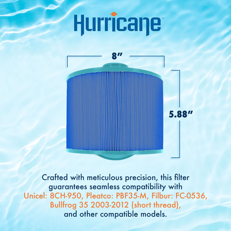Hurricane Elite Aseptic Pool/Spa Cartridge Filter for 8CH-950, PBF35-M, FC-0536