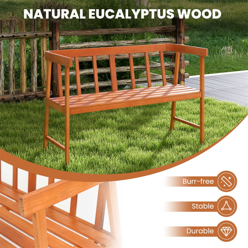 Eucalyptus Wood Outdoor Bench