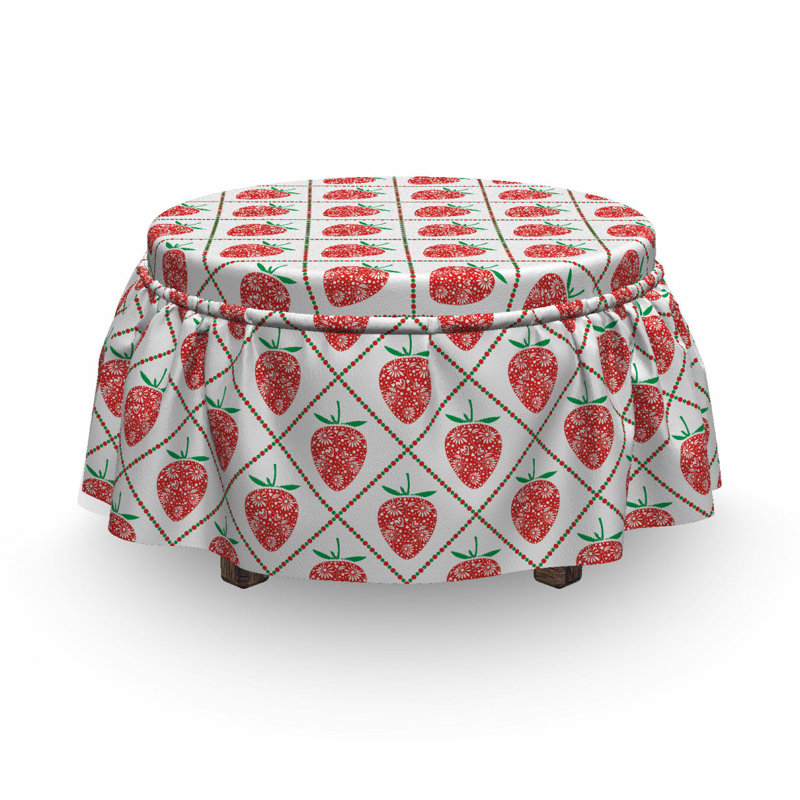 Housse pour repose-pieds fraise rhombus