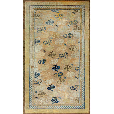 Antique Ningxia Room Size Wool Brown, Straw Rug