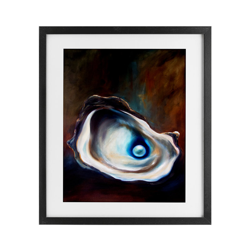 «Hidden Treasure Pearl», reproduction encadrée sous verre, conception de Mary Sparrow, H 21 po x l 17 po, Cadre noir minuit