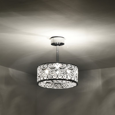 16" Chrome  Polish Crystal Fandelier 