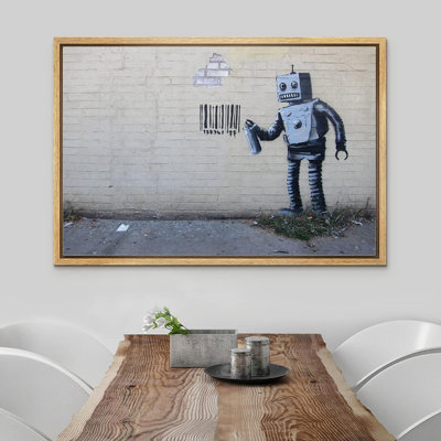 Banksy Robot Spray, peinture à code-barres sur toile
