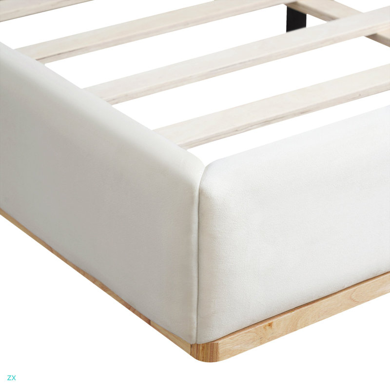 Lit rembourré élégant avec structure en bois massif, offrant une nouvelle expérience de sommeil confortable, grand, Grand lit