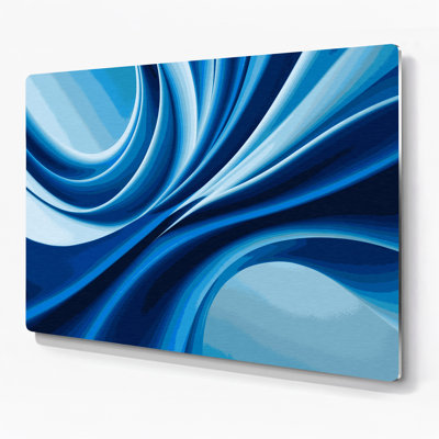 Gradient Abstract 16, art mural en métal bleu