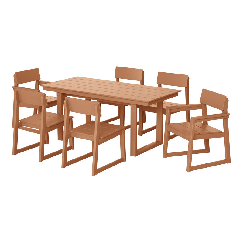 Ensemble repas d'extérieur 7 pièces 7 pièces, Teck
