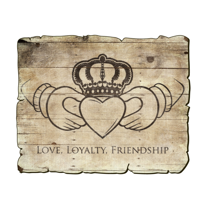 Décalques muraux love loyauté et amitié, H 16 po x l 24 po x P 0,32 po