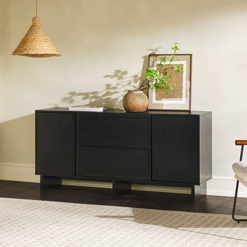 Buffet 63 "avec tiroirs biseautés 63" Scandi, Noir