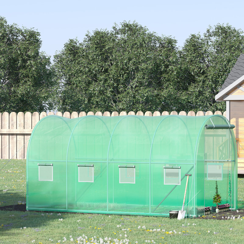 Maison-serre de style tunnel 13 x 6,4 x 6,5 pi Walk-in Green