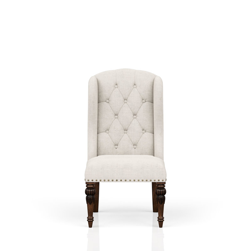 Fauteuil à oreilles rembourré pour l'hôte, gris, avec salle à manger d'hôte de qualité traditionnelle