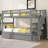 Twin Over Twin Bunk Bed With Stairs And 3 Storage Drawers, Wood Bunk Bed With Storage, No Box Spring Needed-1112481041