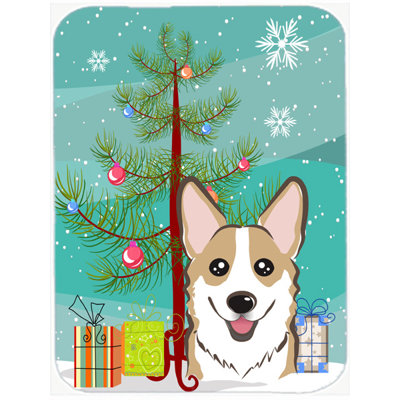 Planche à découper en verre caroline et corgi Under the Christmas Tree