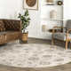 Elverta Medallion Machine Washable Runner Rug for Living Room Bedroom Dining Room Entryway Hallway Kitchen, Beige/Ivory