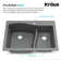 KRAUS Quarza™ 33" L Dual Mount 60/40 Double Bowl Granite Kitchen Sink and Strainers