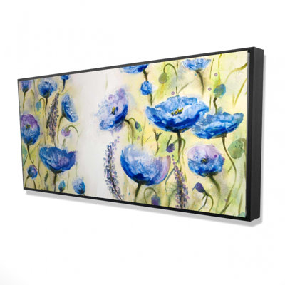 Blue garden - 24"x48" Framed canvas