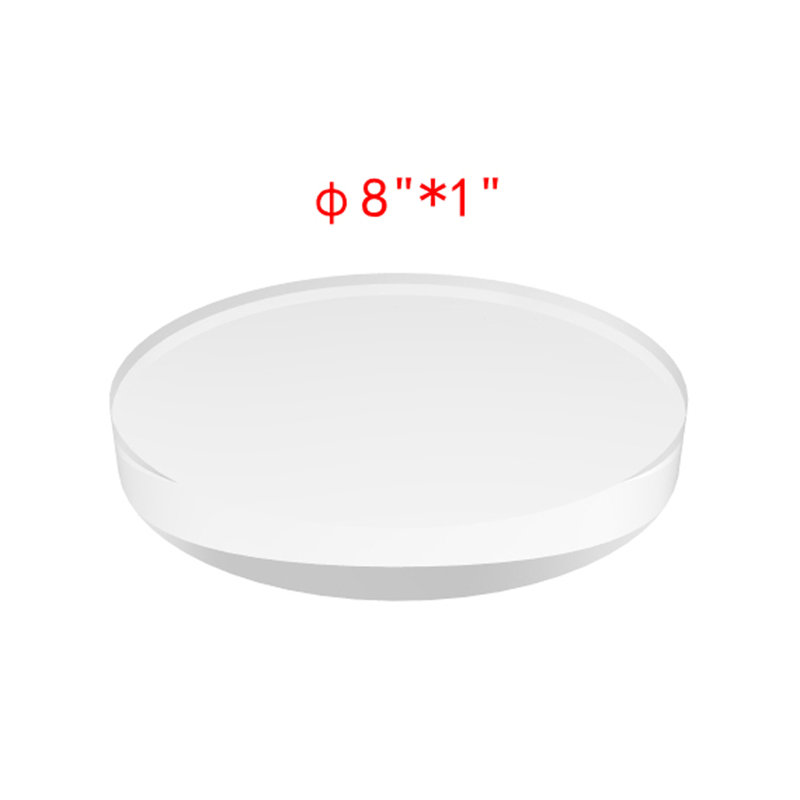 8" Dia. x 1" Thick Acrylic Riser, Paper Weight Clear Acrylic Circle Riser Solid Block