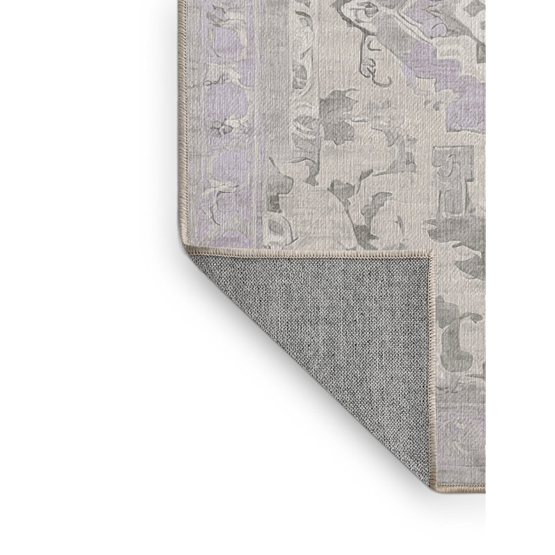 Machine Washable Beige Area Rug, Rectangle 5' x 8'