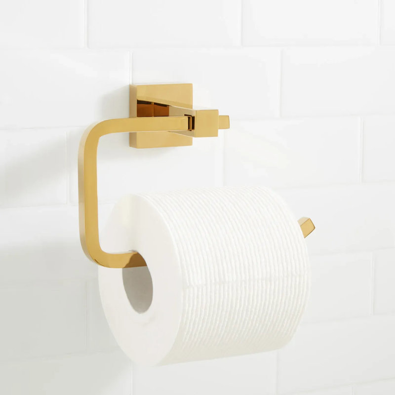 Albury Collection Wall-Mount Toilet Paper Holder, Polished Brass