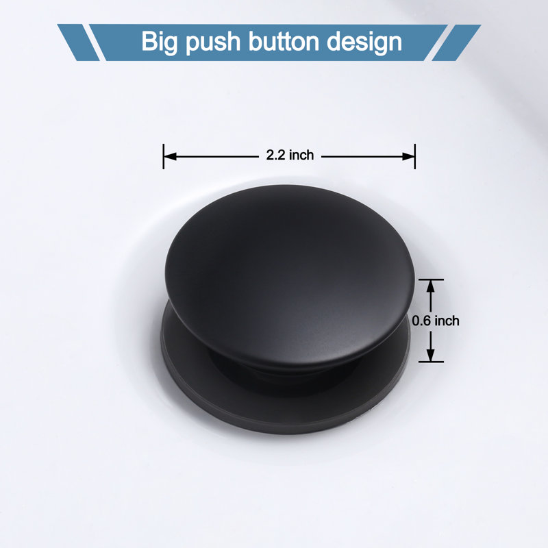 Pop Up Bathroom Sink Drain, Matte Black