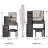 29.2" Small Space Left Bedside Cabinet Vanity Table + Cushioned Stool-1907936229