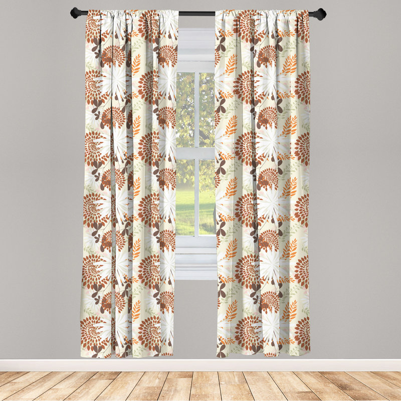 Floral Semi-Sheer Rod Pocket Sliding Panel, 28" x 84"