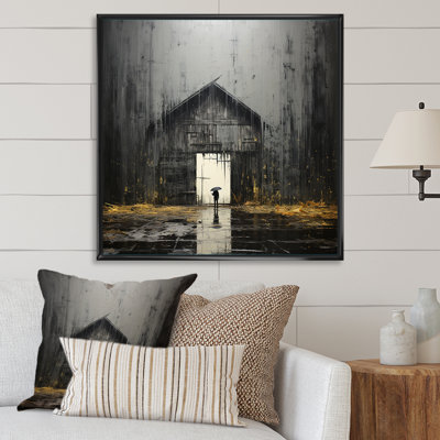 Mystique grange noire et jaune sur toile