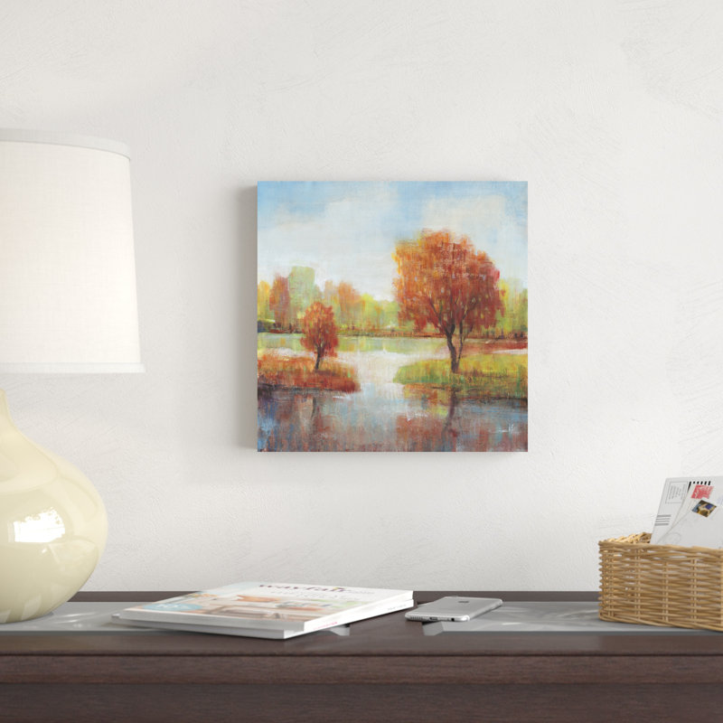 «Lake Reflections II» par Timothy O 'Toole - peinture sur toile tendue, H 12 po x l 12 po