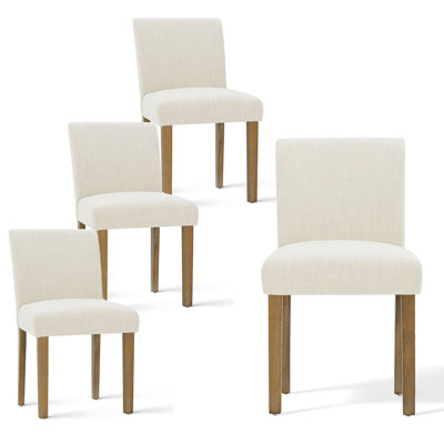 Encline 18.5" Stain Resistant Linen Dining Chair (Set of 4)