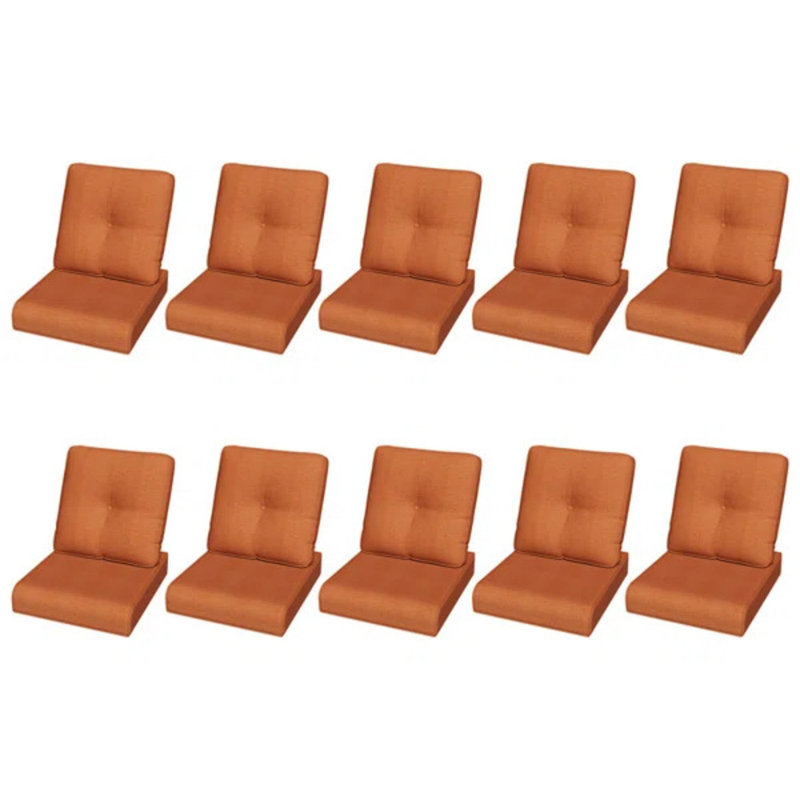 Durable 4" Olefin Seat Cushions, Orange, 10