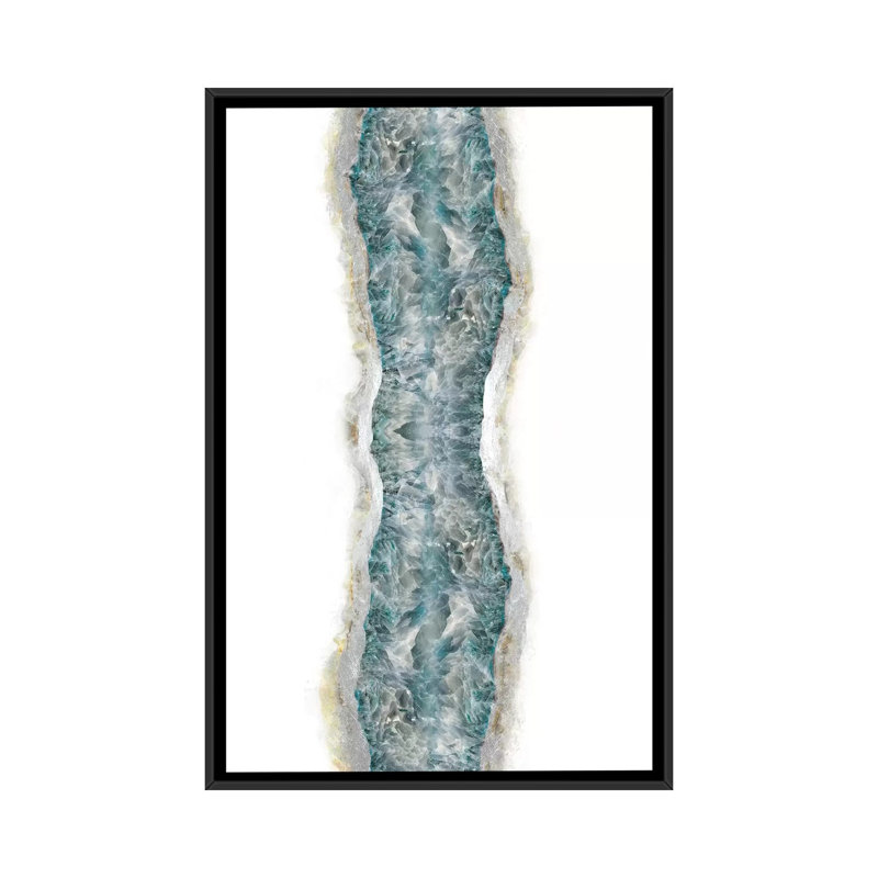 « crystal contour », impression sur toile tendue, H 26 po x l 18 po x P 1,5 po, Toile avec cadre noir, Pas de tapis
