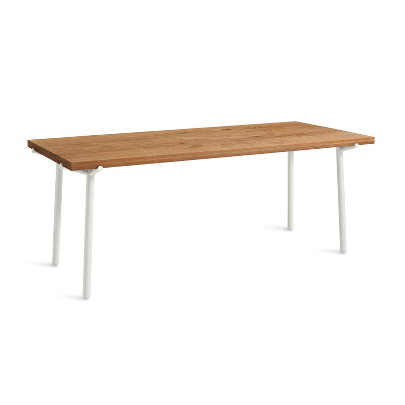 Branch Solid Oak Dining Table, 33" W x 76" L, Oak, White