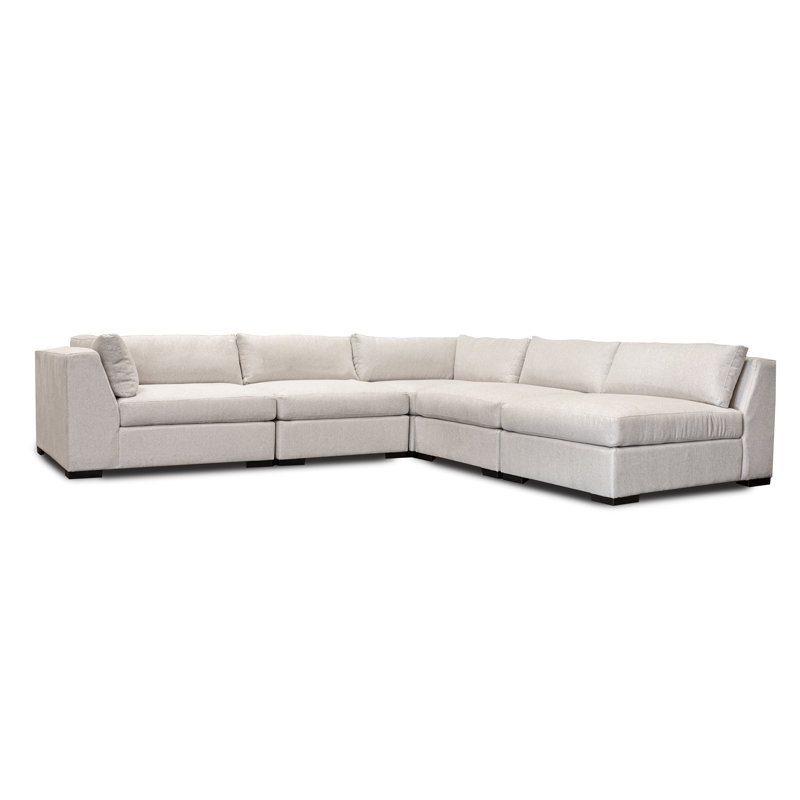 Thomas 136" Performance Fabric Modular Sectional, Sand Polyester Blend