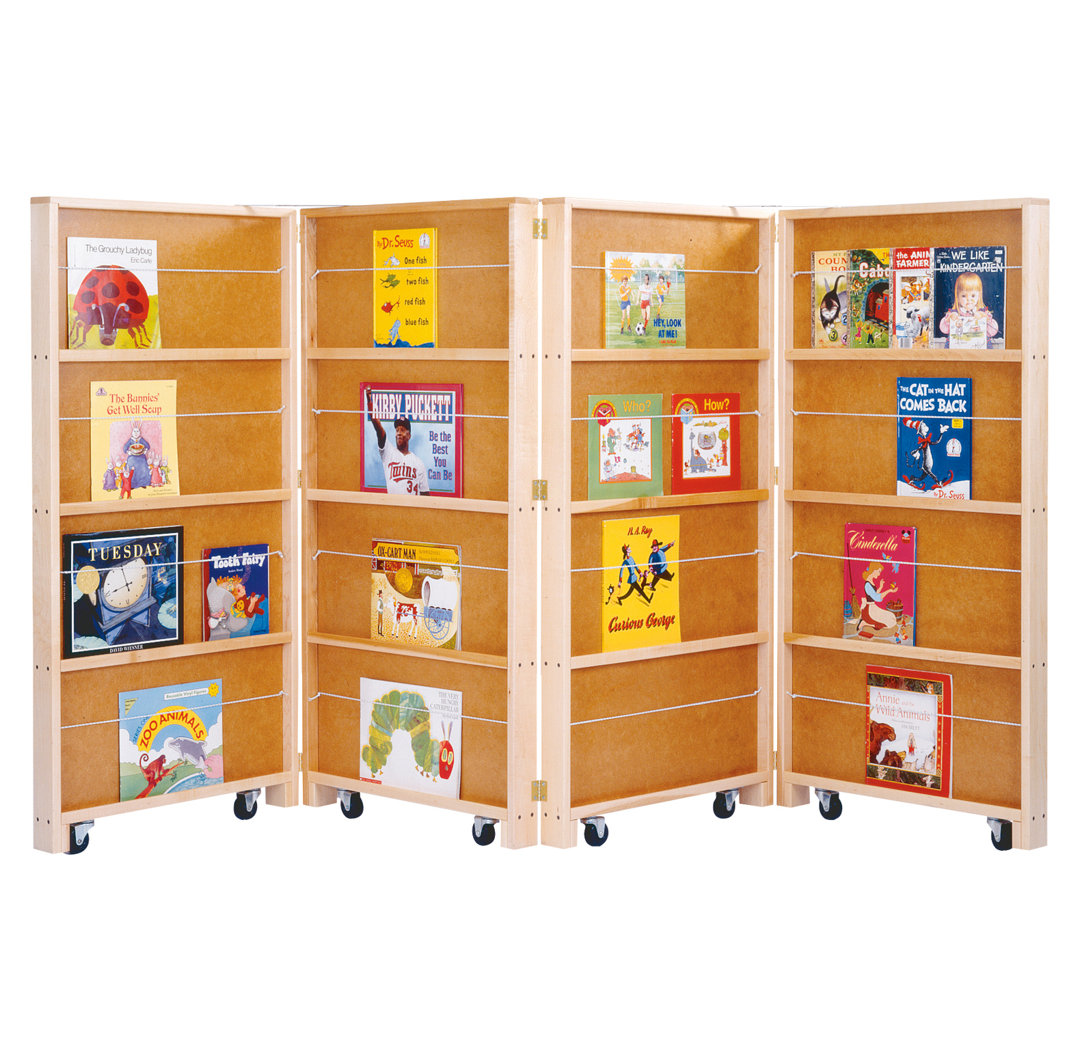 Jonti-Craft Mobile Library Bookcase - 4 Sections Jonti-Craft
