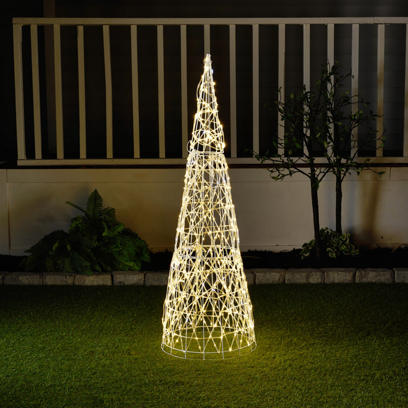 Cône de Noël scintillant à 480 lumières DEL avec blanc chaud et blanc froid