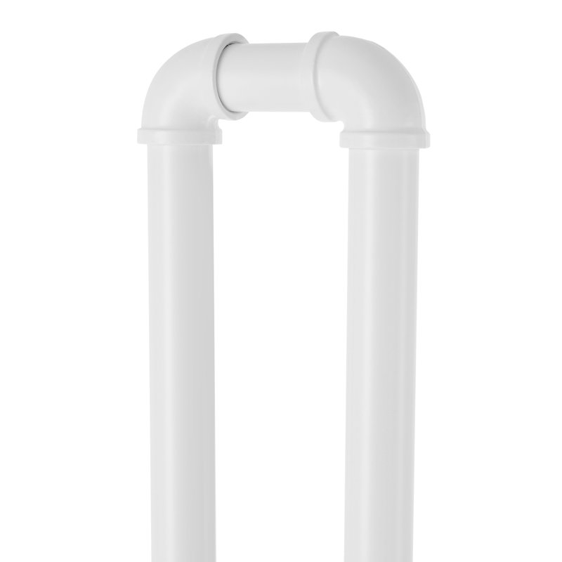 U-Shaped Metal White Stair Handrail, 33.46" H x 7.87" W x 3.34" D
