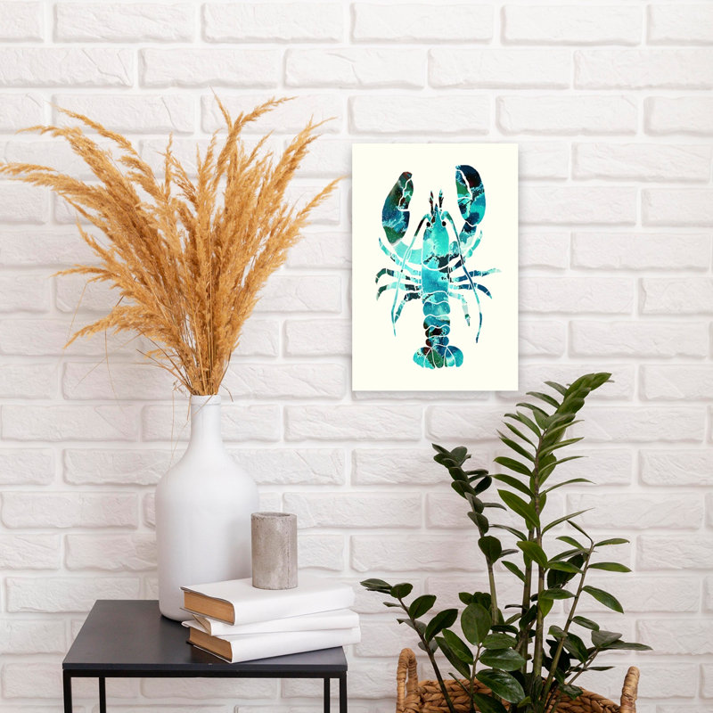 Art mural abstrait homard abstrait vibrant, H 18 po x l 12 po