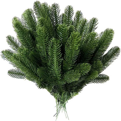 95 Pcs Artificial Pine Branches Christmas Greenery Stems DIY Green Pine Needles Garland, Christmas Floral Picks Tree Filler Home Decor, Flower Vase Decoration