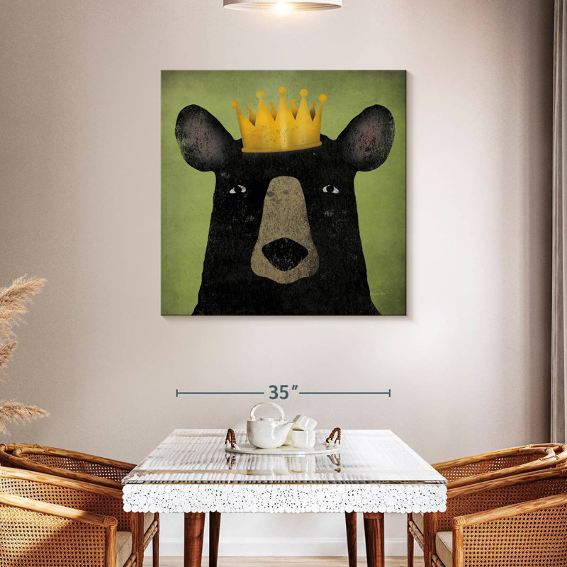 Brampt The Black Bear With Crown, 39" H x 39" W