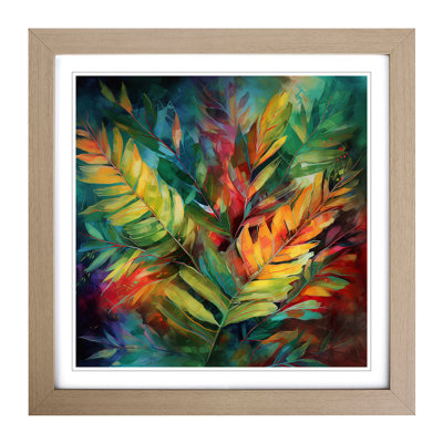 Tropical Leaf Abstract Art - Framed Print