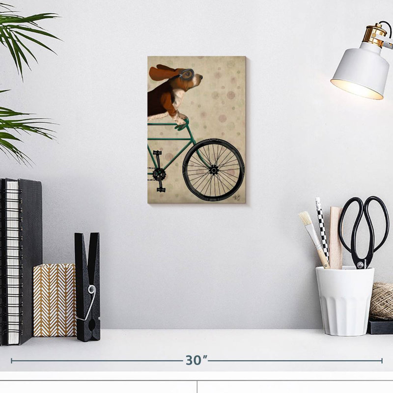 Bramet basset hound à vélo, H 12 po x l 8 po