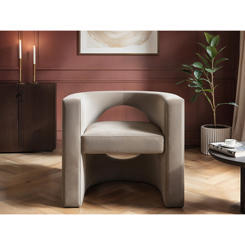 Velvet Accent Chair, Beige