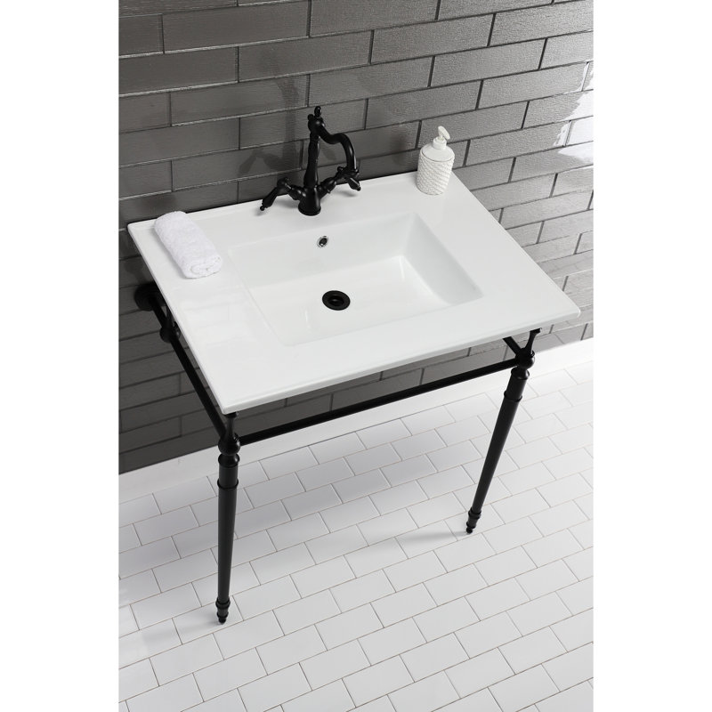 Kingston Brass Continental 31-Inch Ceramic Vanity Sink Top, Single