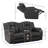 Davarious 73.2" W Faux Leather Dual-Motor Power Reclining Loveseat-107243169