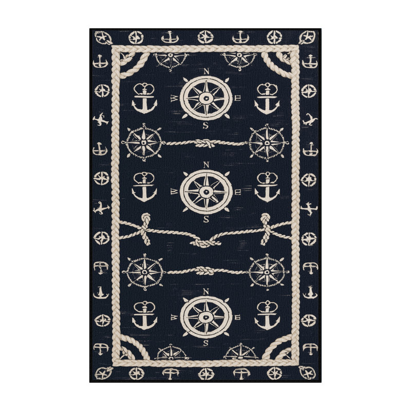 Washable Captains Quarters Elite Coastal Area Rug, Rectangle 7' x 10'